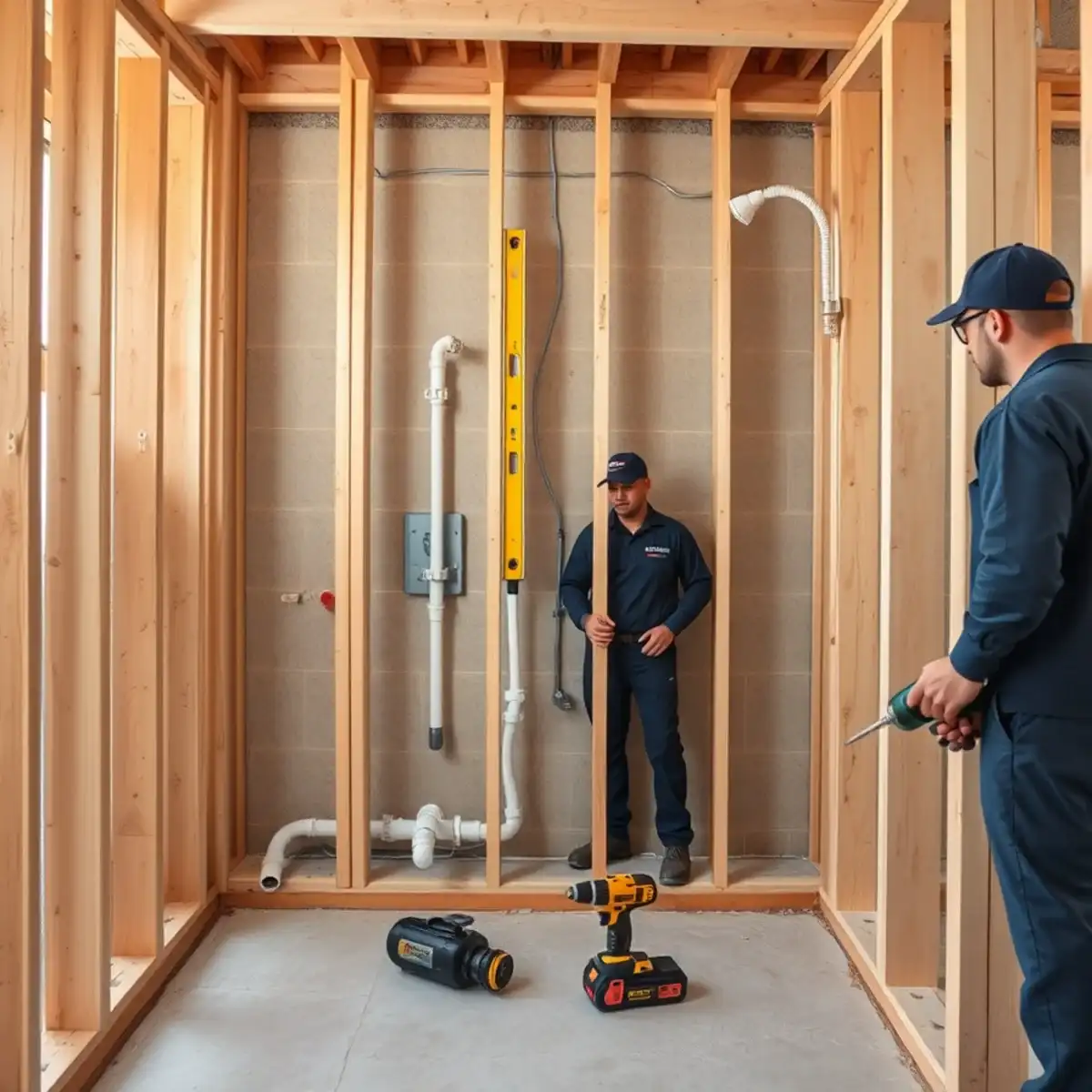 Plumbing rough-in for a bathroom remodel in a San Tan Valley home