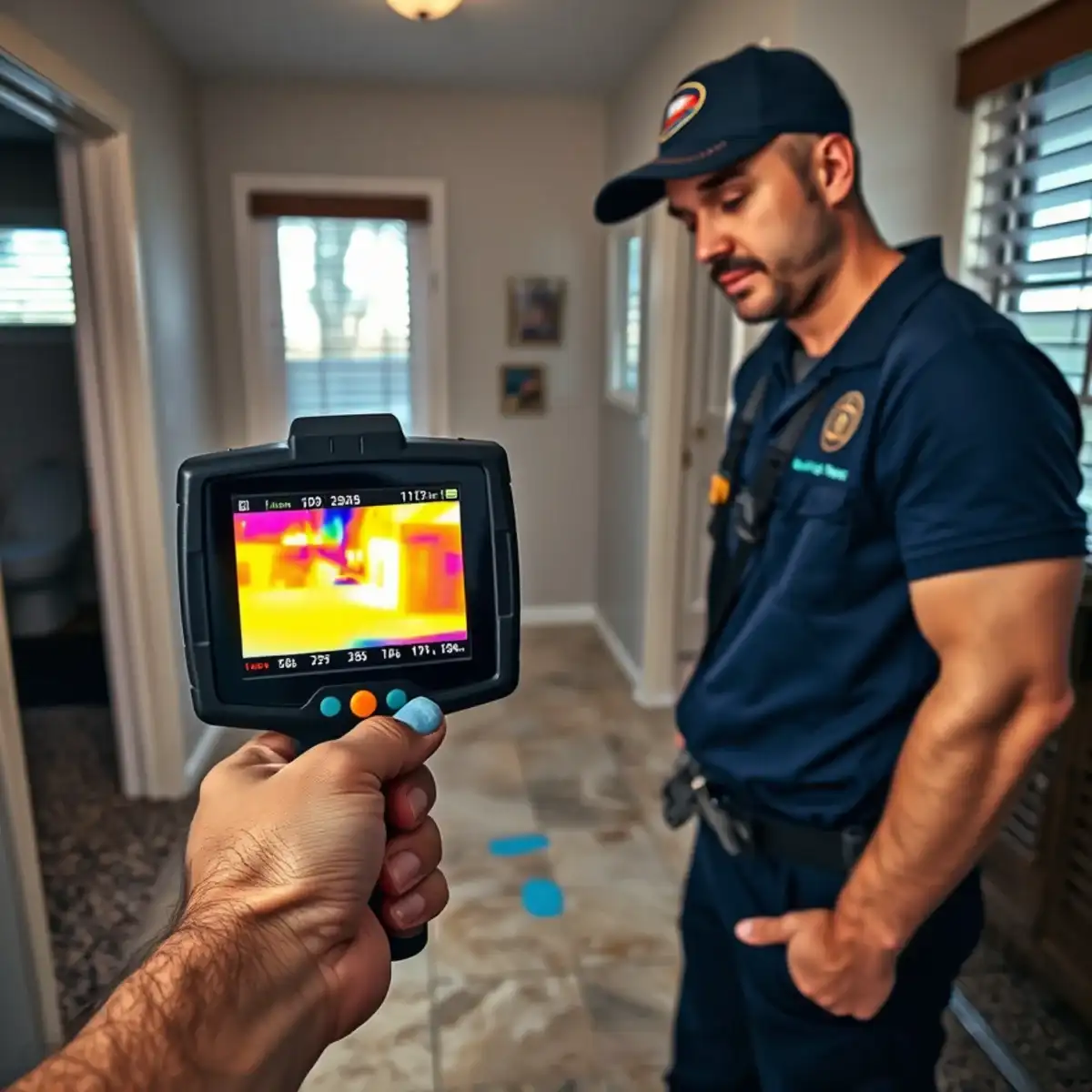 Thermal imaging used to locate a slab leak in a Castlegate home in San Tan Valley