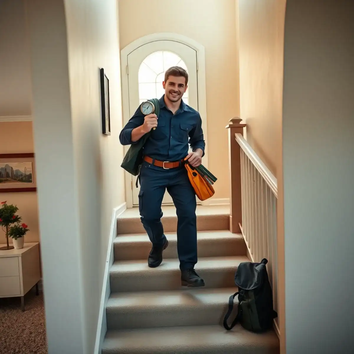 Plumber servicing a two-story family home in Skyline Ranch, San Tan Valley