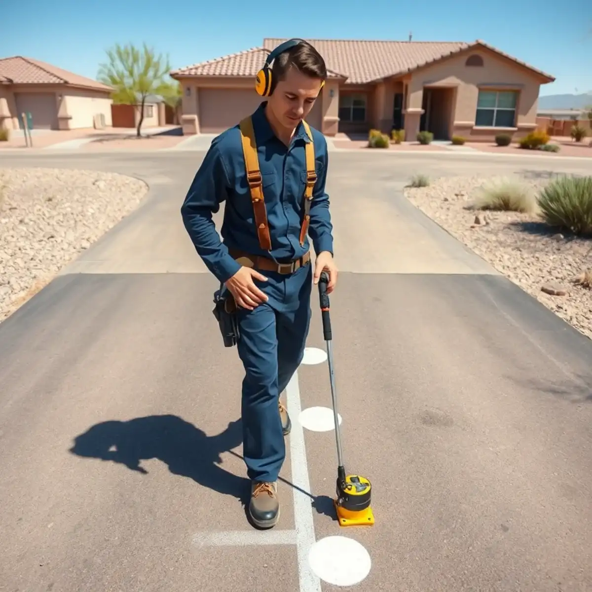 Electronic leak locating on a long buried water service line at a Taylor Ranch property in San Tan Valley