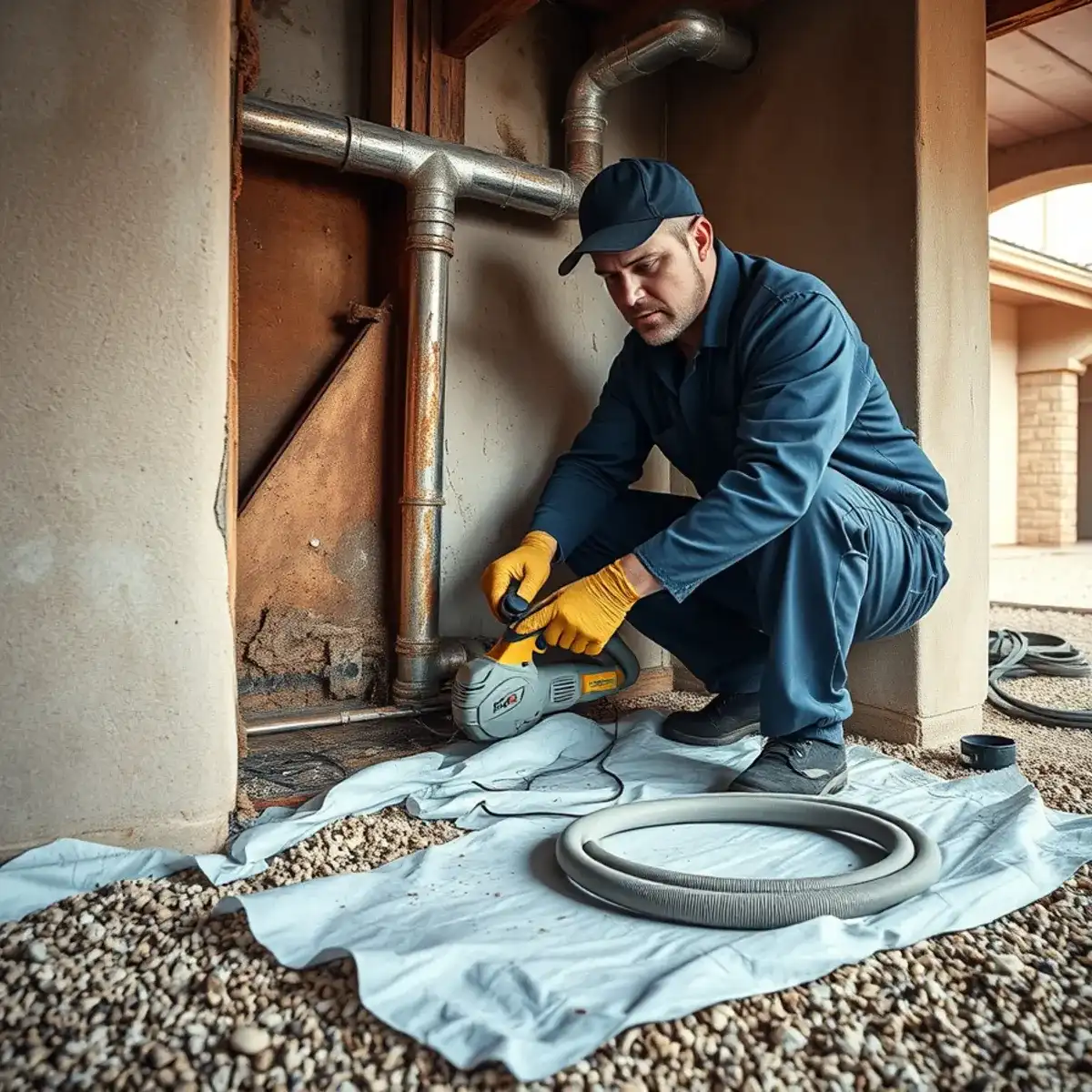 Replacing corroded galvanized supply piping in an older Coolidge, Arizona home