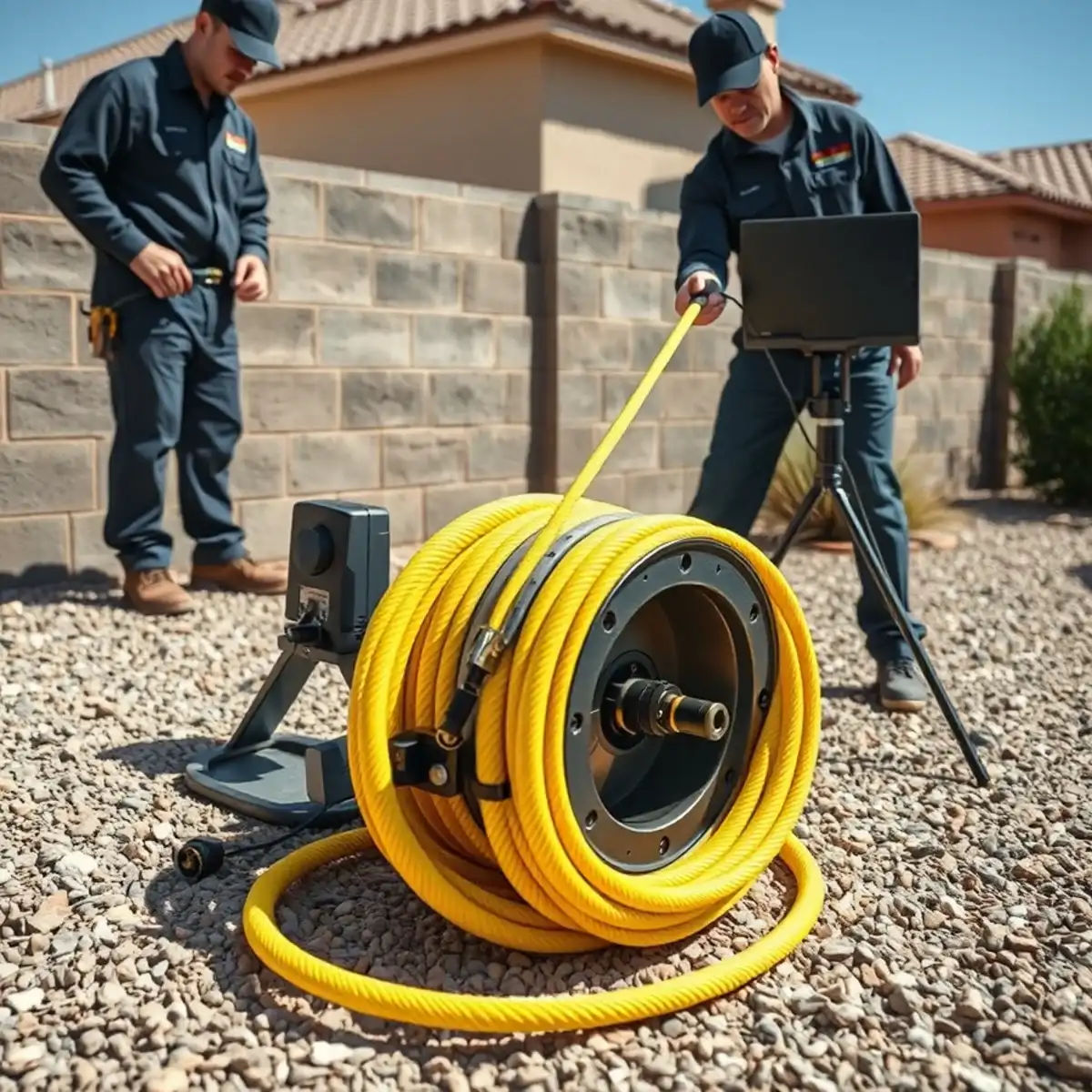Sewer camera inspection of a residential lateral line at a San Tan Valley home