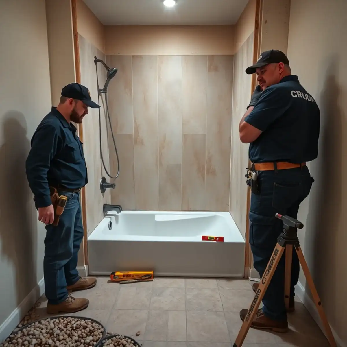 Finished curbless walk-in shower conversion in an Arizona active-adult home