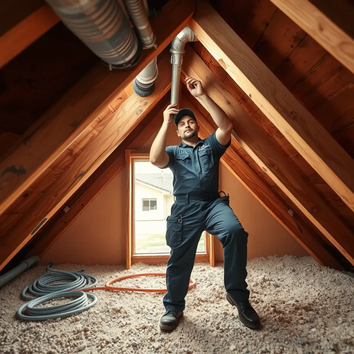 Plumber rerouting a water line overhead instead of cutting a post-tension slab in Arizona
